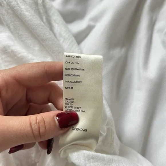 Anthropologie Womens XSP White Flowy Tank Top Sleeveless Summer 100% Cotton - Picture 5 of 7